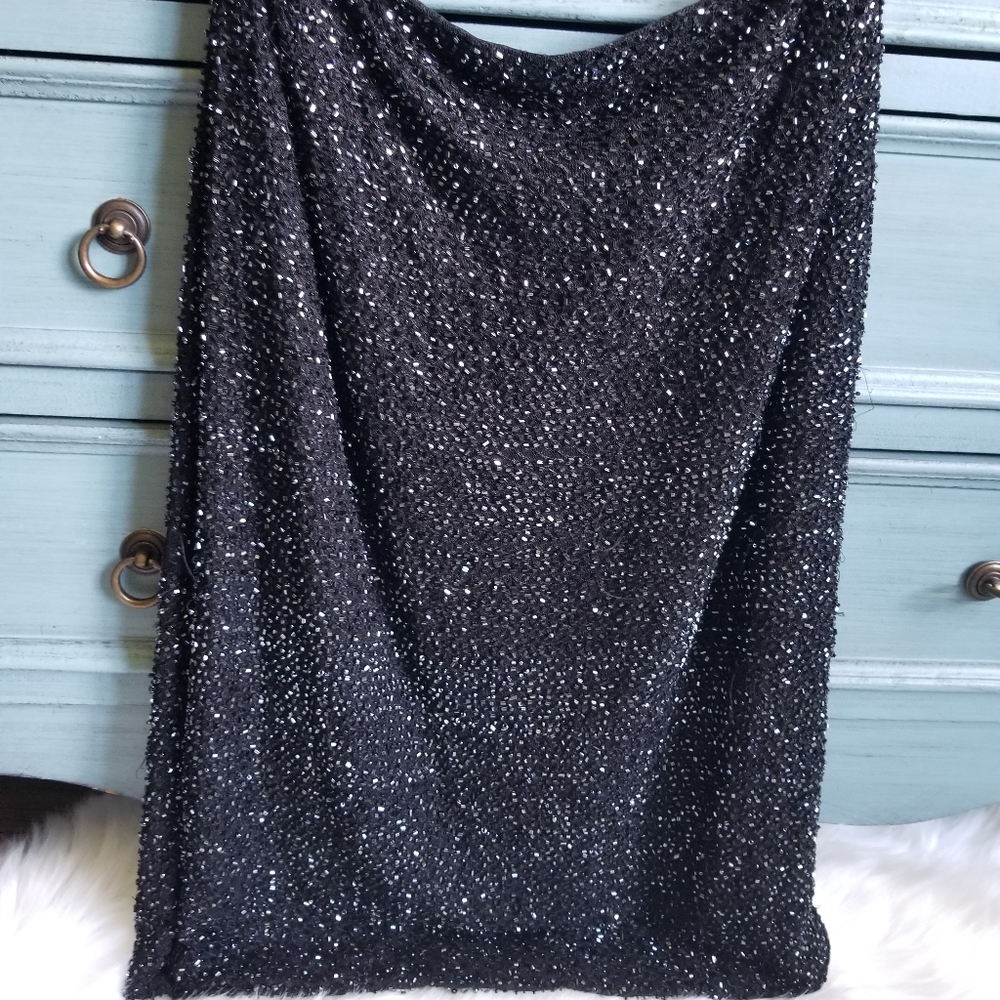 ELEGANT SHERRIE BLOOM PETER NOVIELLO BEADED SKIRT